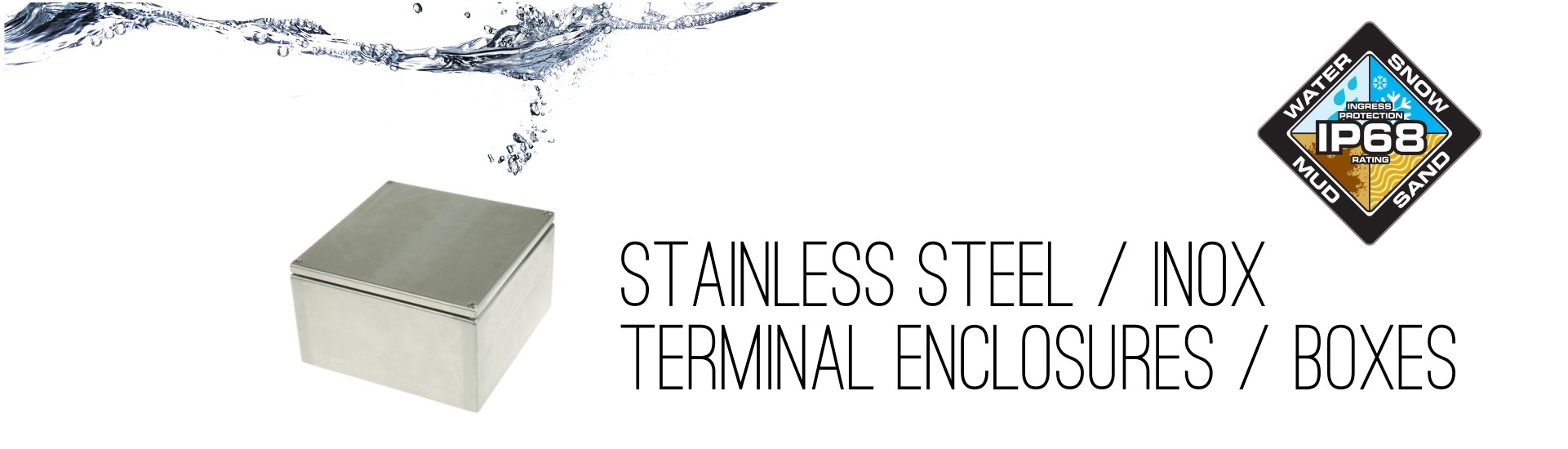 Banner for stainless steel terminal boxes IP68