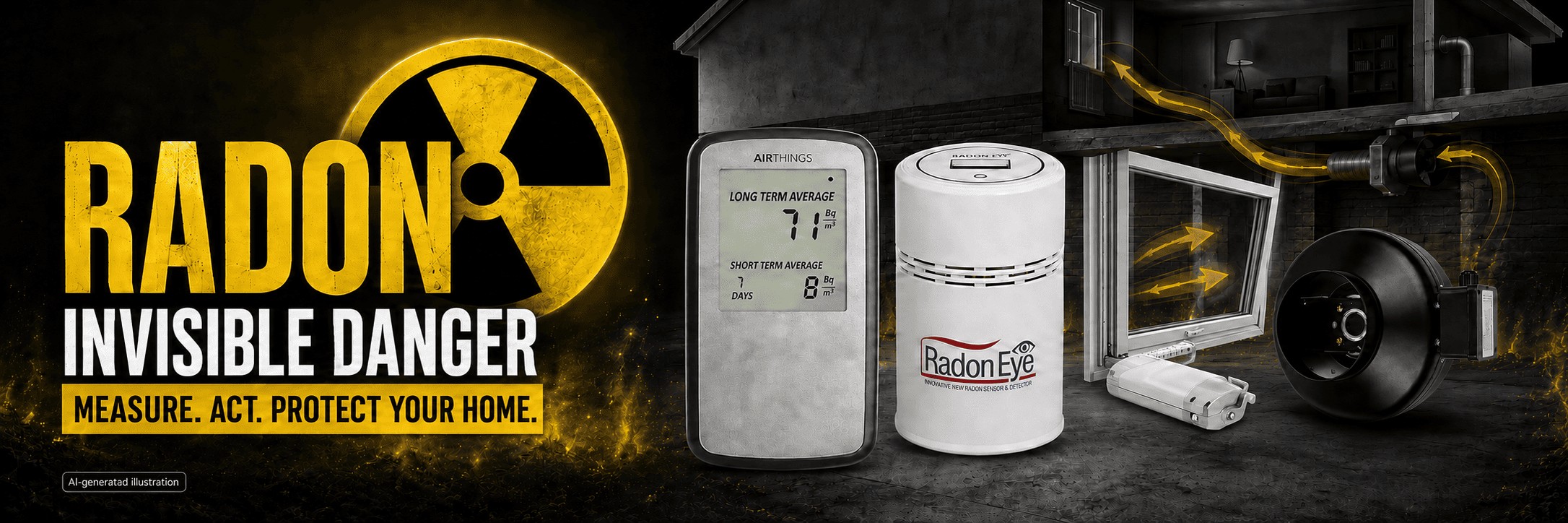 Radon detectors and solutions for monitoring indoor air quality