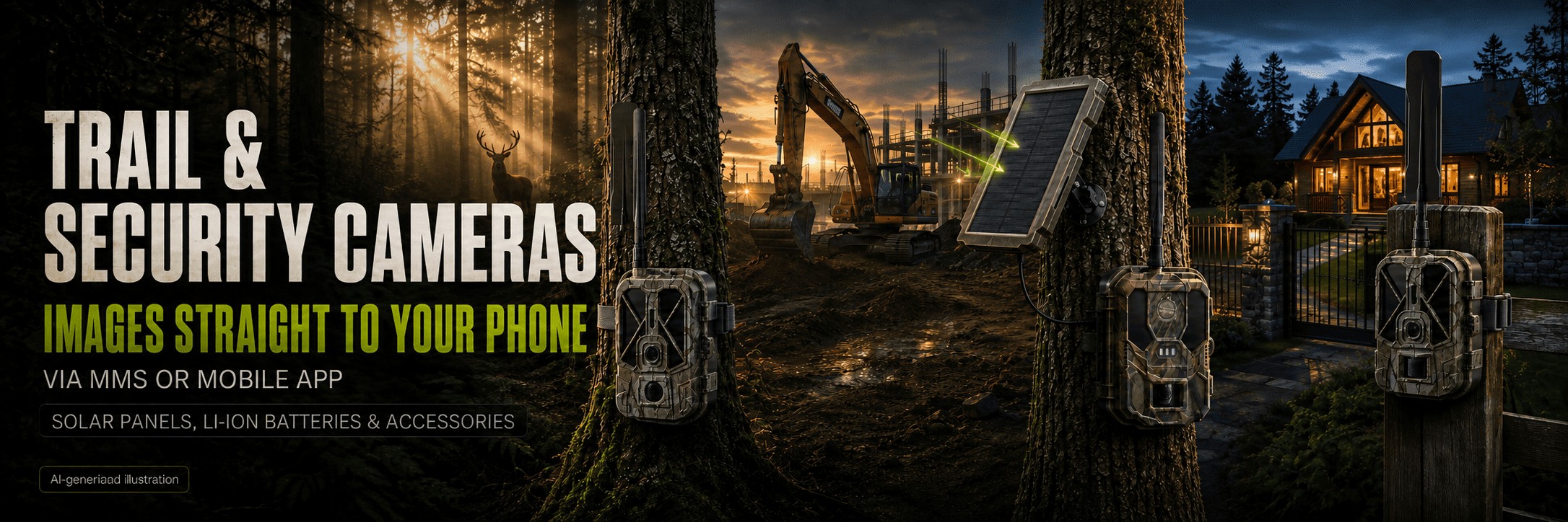 Trail and security cameras for wildlife monitoring and property surveillance
