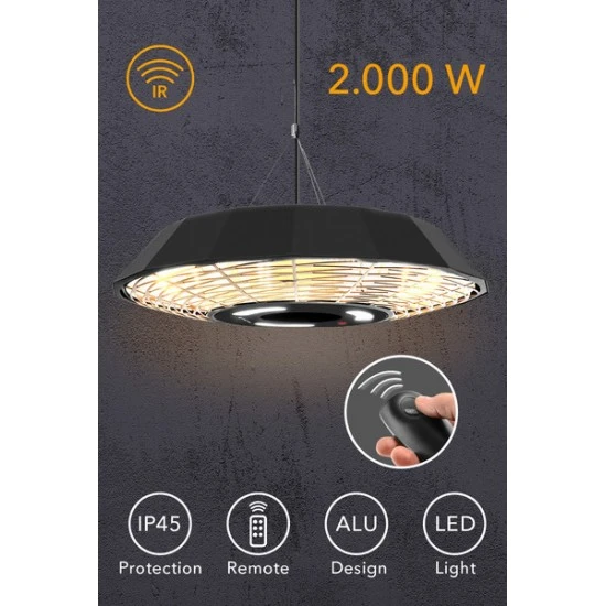 BOOST iR21 2.000 W poligonski infrardeči grelec z vgrajeno LED osvetlitvijo in daljincem BOOST iR21 2.000 W poligonski infrardeči grelec z vgrajeno LED osvetlitvijo in daljincem