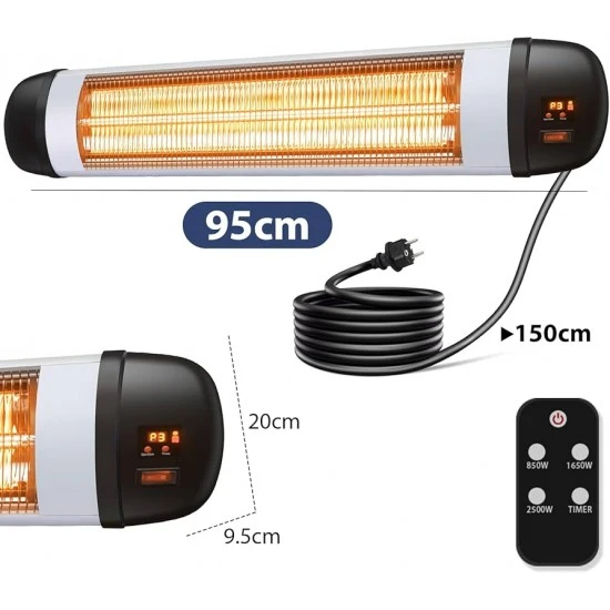 Infraboost iR25 wall-mounted infrared heater – front view