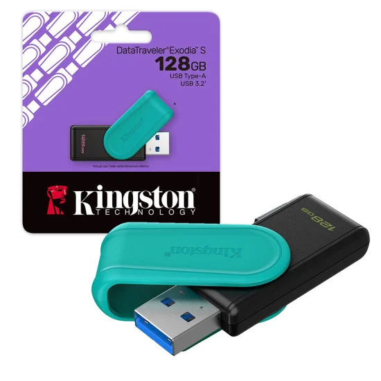 Kingston Exodia S 128GB USB stick with rotating caps Kingston DataTraveler Exodia S 128GB USB 3.2 Gen 1 flash drive