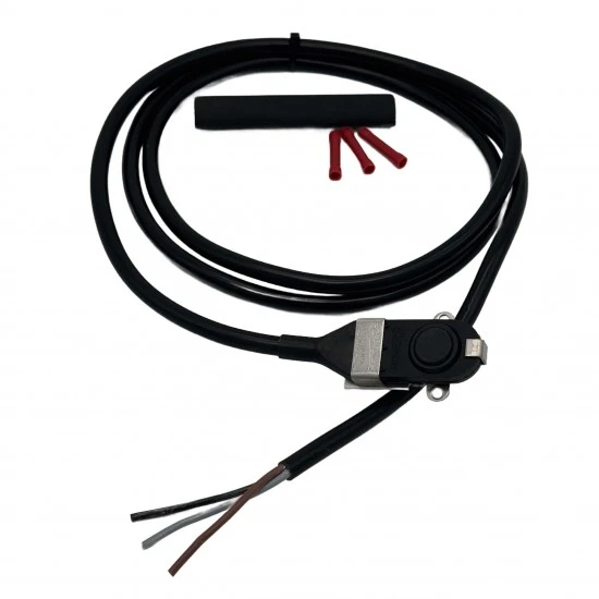 Durable foot control microswitch repair assembly with heat shrink and connectors