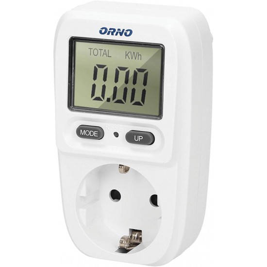 ORNO OR-WAT-419 GS LCD Schuko merilnik porabe 16A ORNO OR-WAT-419 GS vtični Schuko merilnik porabe elektrike z LCD zaslonom