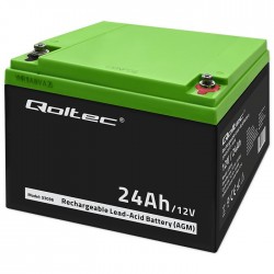 Qoltec 53036 AGM Battery 12V 24Ah 360A for UPS and Backup Power Qoltec 53036 AGM Battery 12V 24Ah 360A for UPS and Backup Power