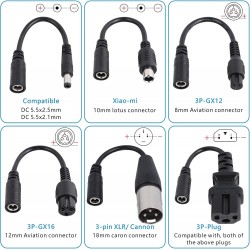 Univerzalen polnilec 42V 2A za električne skuterje in kolesa s 6 priključki Univerzalen polnilec 42V 2A za električne skuterje in kolesa s 6 priključki