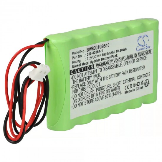 7.2V 1500mAh NiMH Battery for Bentel BW-B72K 7.2V 1500mAh NiMH replacement battery pack for alarm panel