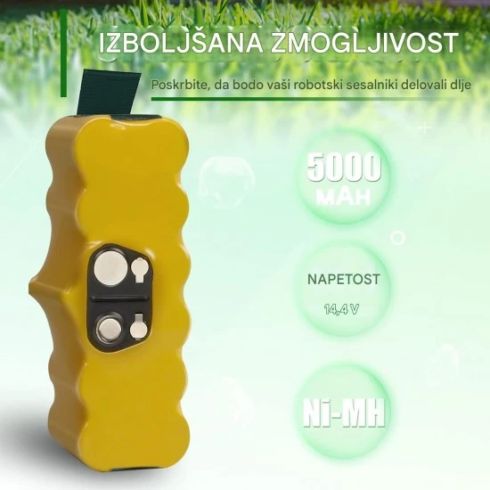 Replacement battery for iRobot Roomba 14.4V 5000mAh