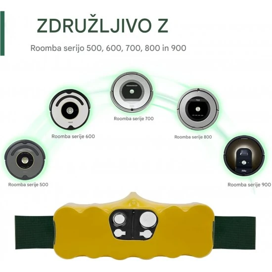 Replacement battery for iRobot Roomba 14.4V 5000mAh