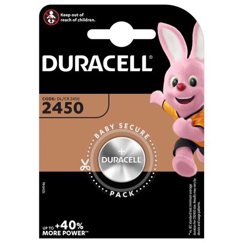 Duracell CR2450 3V Lithium Coin Battery – DL2450 / ECR2450 Duracell CR2450 3V Lithium Coin Battery – DL2450 / ECR2450
