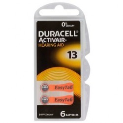 6kom DURACELL DA13, 13, PR48 oranžne baterije za slušni aparat
