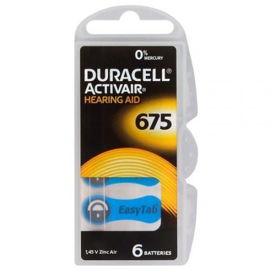 6kom DURACELL 675, PR44, DA675 modre baterije za slušni aparat 6kom DURACELL 675, PR44, DA675 modre baterije za slušni aparat