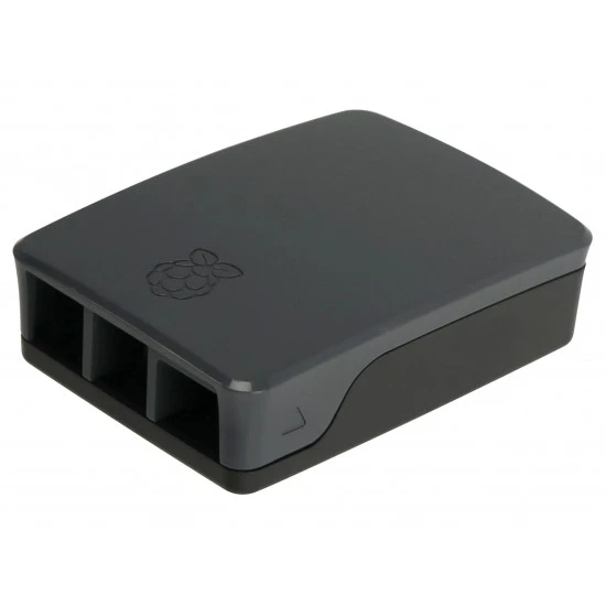 Official Raspberry Pi 4 case black grey – front view