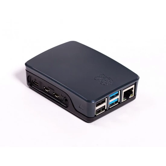 Official Raspberry Pi 4 case black grey – front view