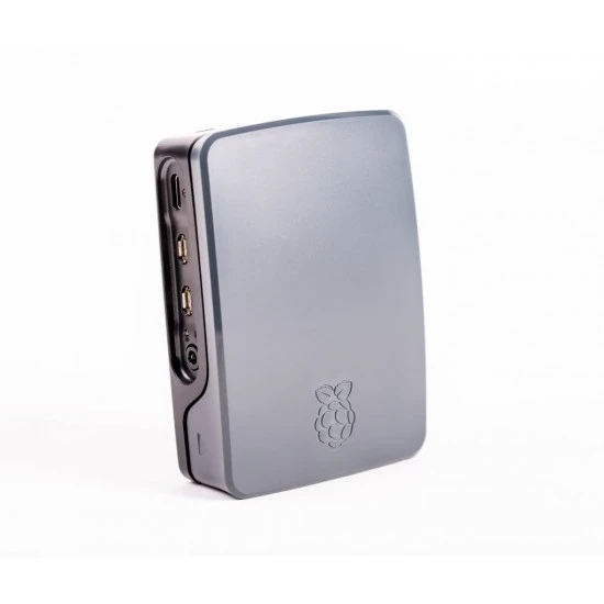 Official Raspberry Pi 4 case black grey – front view