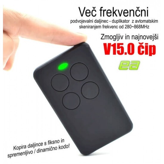 Univerzalni daljinski upravljalnik V15: kopirajte več kot 300 modelov daljincev s frekvenco 280-868MHz