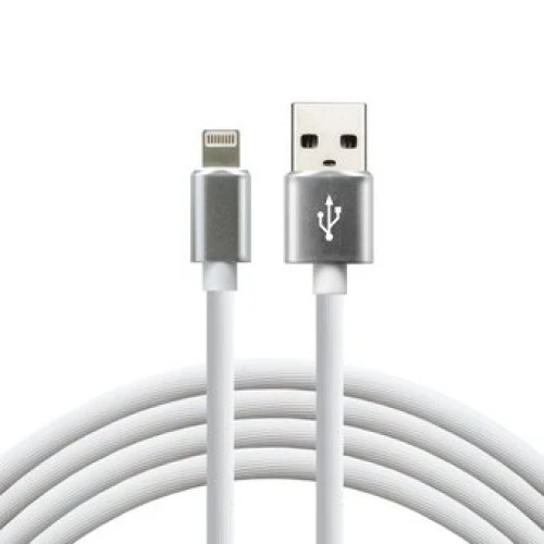 USB silikonski kabel Lightning / iPhone everActive CBS-1IW 100 cm s podporo za hitro polnjenje do 2.4A beli