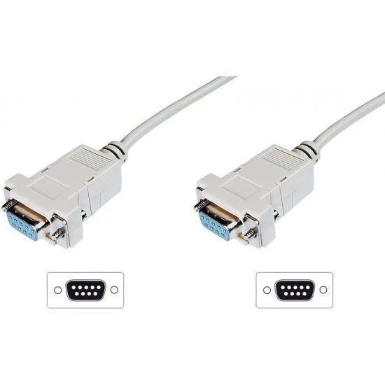 RS-232 crossover cable with D-Sub 9 connectors Serial crossover cable for direct device connection