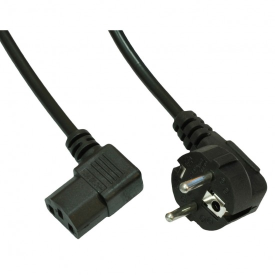 Angled IEC C13 power cable for PC Akyga AK-PC-02A angled power cable 1.5 m black
