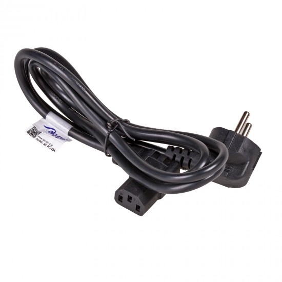 Angled IEC C13 power cable for PC Akyga AK-PC-02A angled power cable 1.5 m black