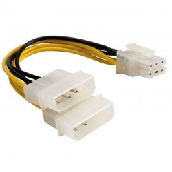 Delock adapter DC 2x Molex M - 6pin za PCIe grafične kart. 0,15m