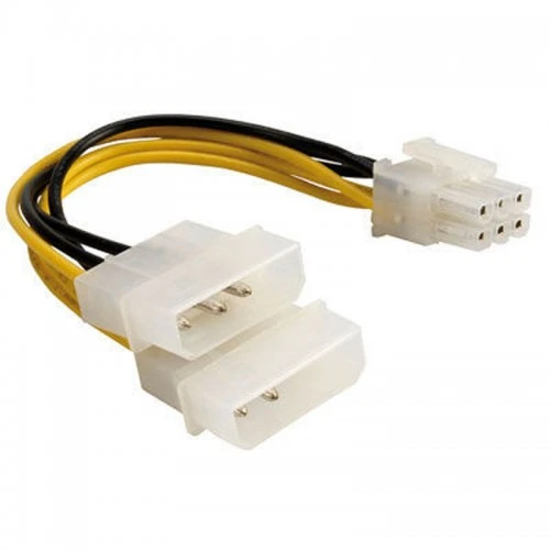 Delock adapter DC 2x Molex M - 6pin za PCIe grafične kart. 0,15m