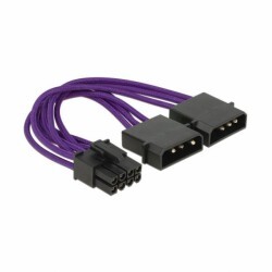 Delock adapter DC 2x Molex M - 8pin za grafične kart. PCI-express 0,15m
