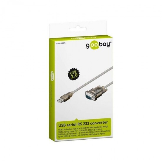 Goobay 68875 USB serijski RS 232 pretvornik, prozoren, 1.5m dolžine