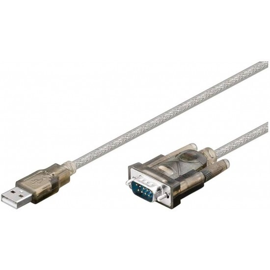 Goobay 68875 USB serijski RS 232 pretvornik, prozoren, 1.5m dolžine