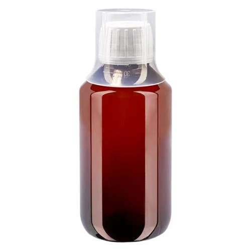 250ml Amber Glass Bottle with Additional Plastic Measuring Cup 250ml Amber Glass Bottle with Additional Plastic Measuring Cup