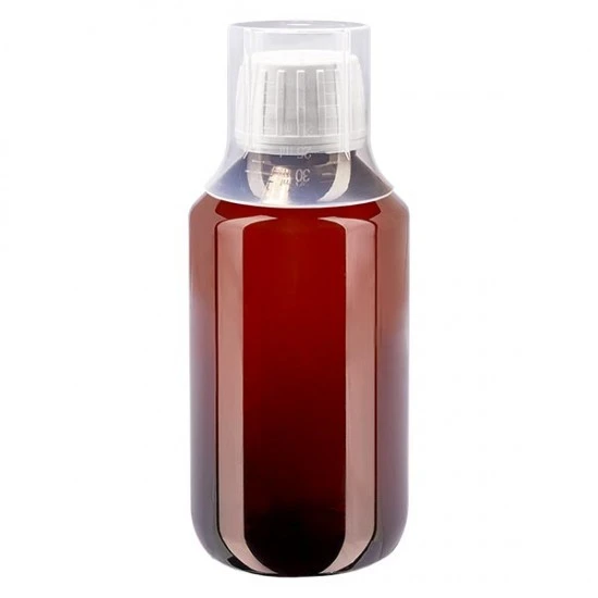 250ml steklenička iz rjavega stekla z merilno posodico