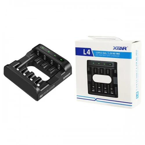 XTAR L4 4-Slot Charger for AA/AAA 1.5V Li-ion & NiMH Batteries XTAR L4 4-Slot Charger for AA/AAA 1.5V Li-ion & NiMH Batteries
