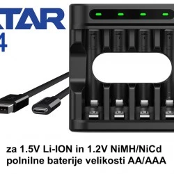 Xtar L4 polnilnik za 1.5V LiIon in 1.2V NiMH AA in AAA Xtar L4 polnilnik za 1.5V LiIon in 1.2V NiMH AA in AAA