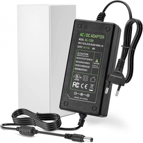 12V 5A 60W universal power adapter 5.5x2.1mm