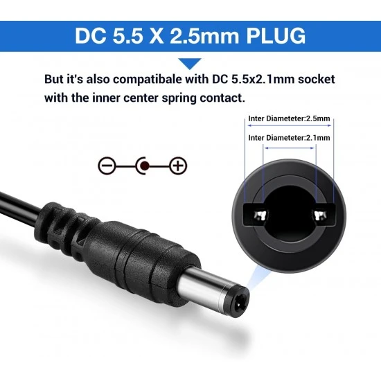 12V 5A 60W universal power adapter 5.5x2.1mm