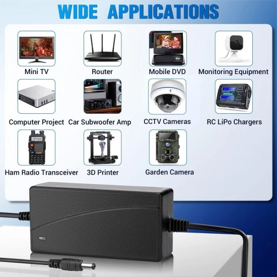 12V 5A 60W universal power adapter 5.5x2.1mm