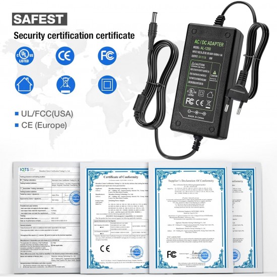 12V 5A 60W universal power adapter 5.5x2.1mm