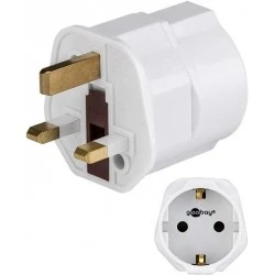 Goobay 45353 travel adapter for the United Kingdom, Ireland, Malta, Singapore, Malaysia and UAE, white
