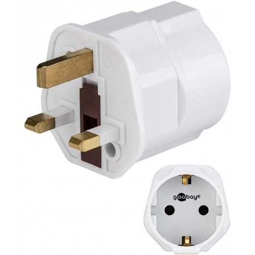 Goobay 45353 travel adapter for the United Kingdom, Ireland, Malta, Singapore, Malaysia and UAE, white Goobay 45353 travel adapter for the United Kingdom, Ireland, Malta, Singapore, Malaysia and UAE, white