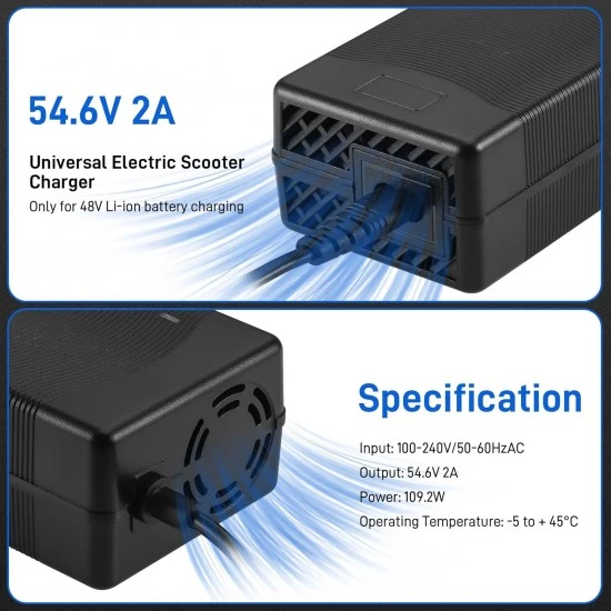 Universal 54.6V 2A Charger for 48V Batteries Universal 54.6V 2A Charger for 48V Batteries