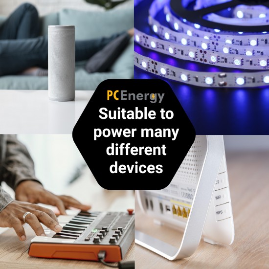 Included DC connector tips for PCE2250UNI PCEnergy PCE2250UNI universal power adapter 3–12V 2250mA