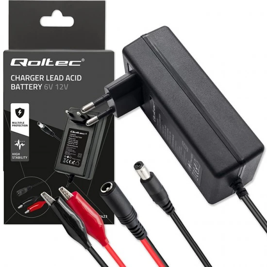 Qoltec 52423 automatic charger 6V / 12V 1.5A Qoltec 52423 automatic 6V 12V charger for AGM GEL STD batteries