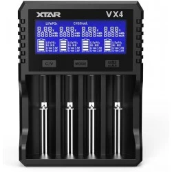 XTAR VX4 Visible Mixer – 4-Slot Smart Battery Charger with Capacity Tester