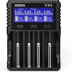 XTAR VX4 Visible Mixer – 4-Slot Smart Battery Charger with Capacity Tester
