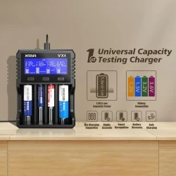 XTAR VX4 Visible Mixer – 4-Slot Smart Battery Charger with Capacity Tester