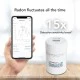 Radon Eye OLED display with real-time radon readings Radon Eye radon detector by Ecosense