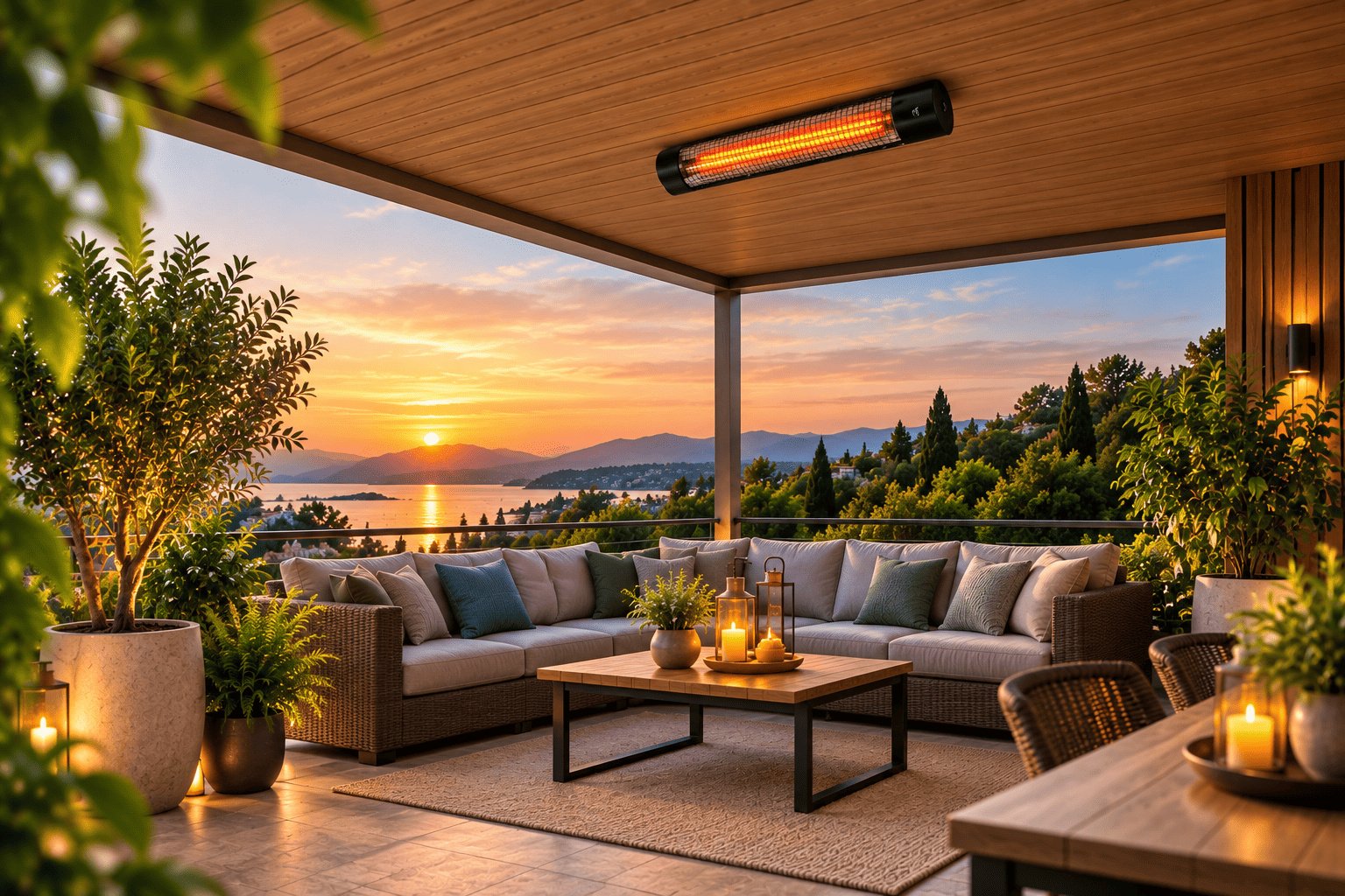 IR heating for terrace, patio and wellness